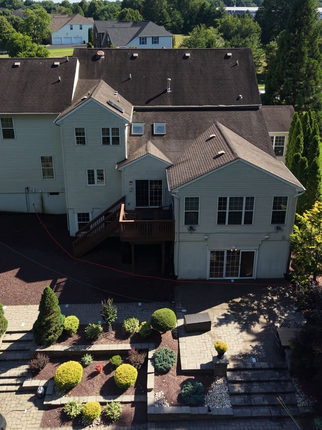 Rear deck and patio of a home after cleaning