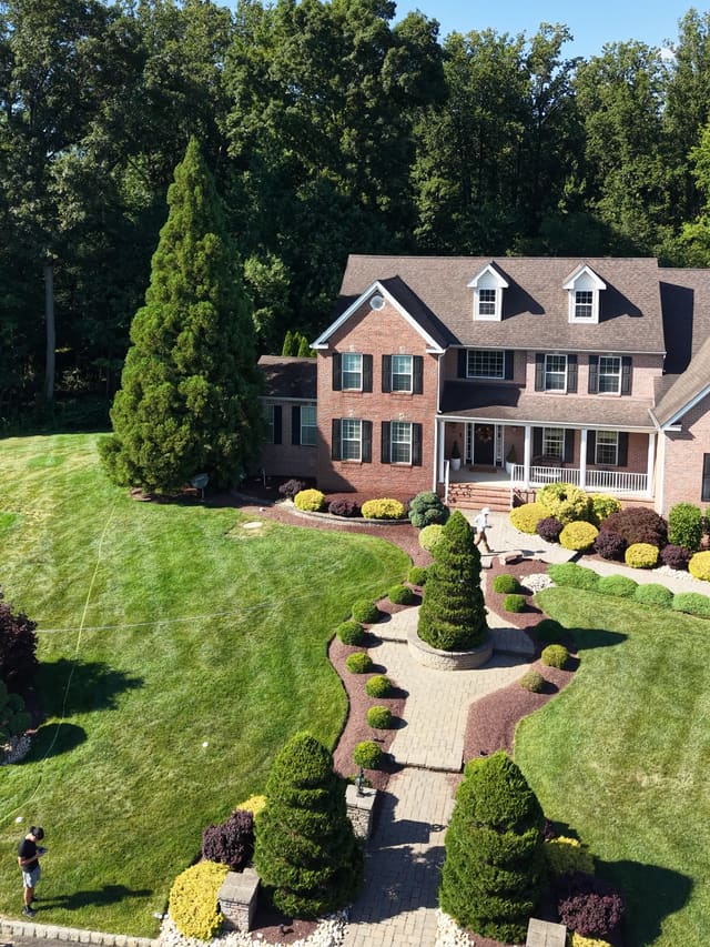 Brick and siding exterior of a Bucks County home after a soft wash